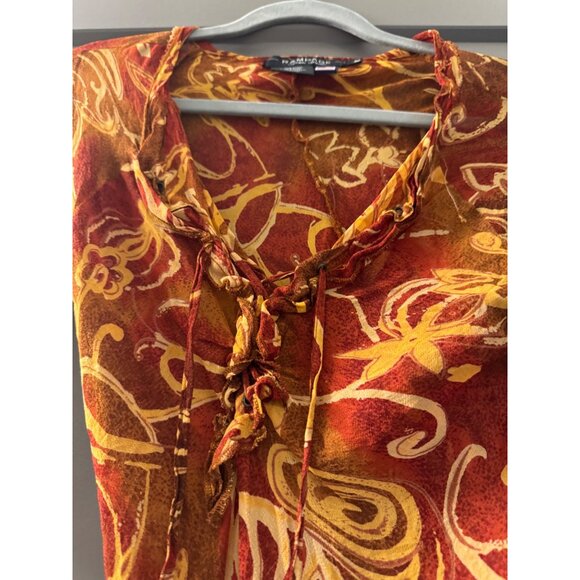 Vintage Rampage Long Sleeve Tie-Front Floral Print Top - Picture 4 of 5